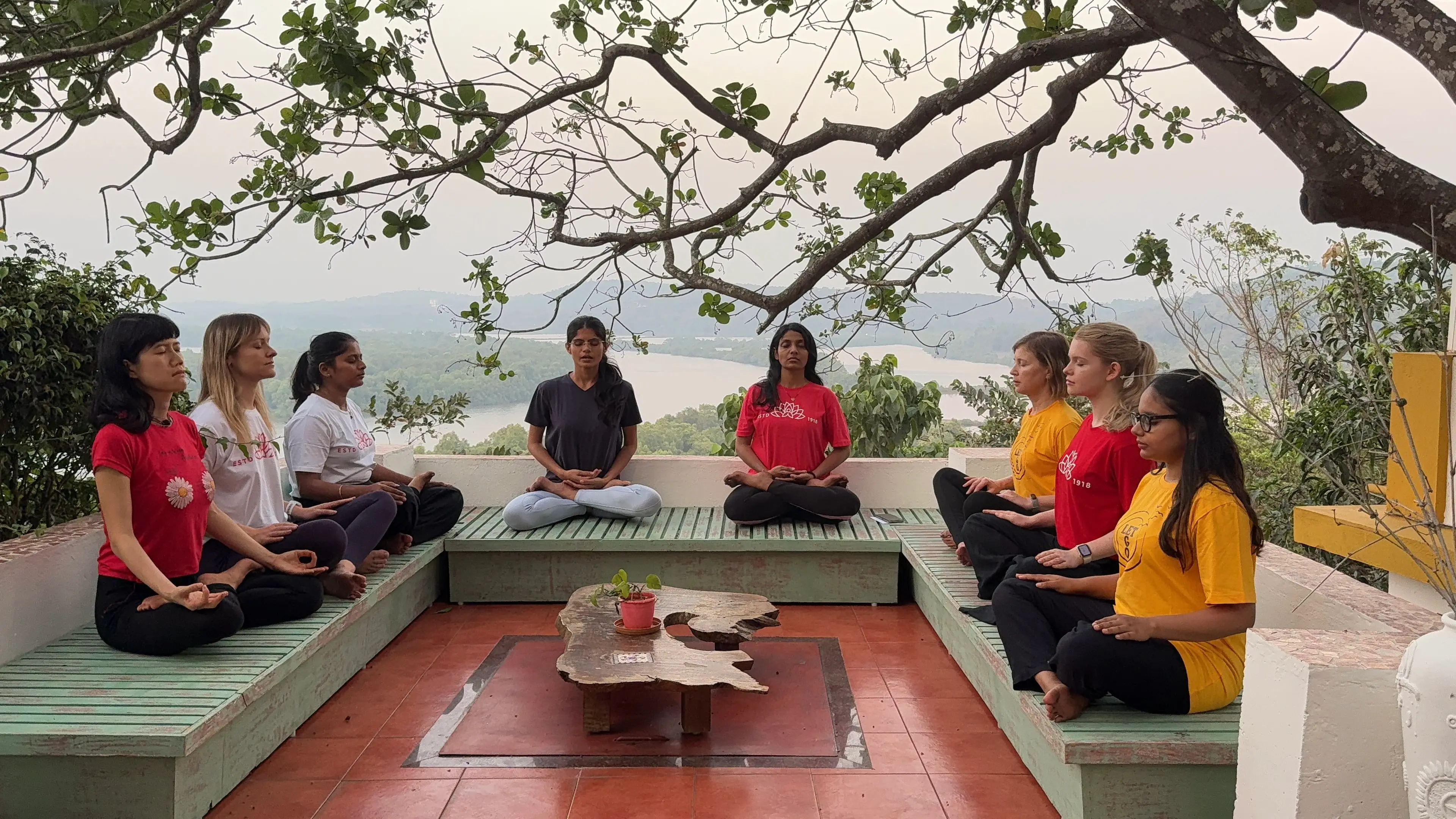 Yoga practice at The Yoga Institute